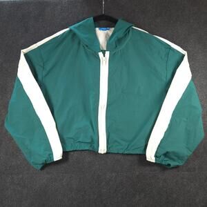 Prince Pickleball Jacket Femme Size XXL Cropped Hooded Zip Green White Lightweig